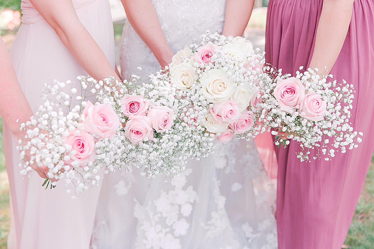 Rustic Spring Mountain Wedding Flowers Pink and White Roses Photo