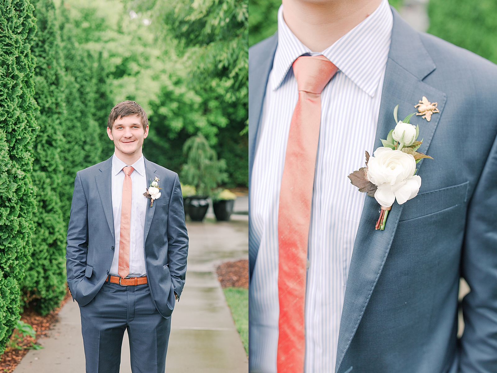 Asheville Wedding Groom and Grooms Boutonnière Photo