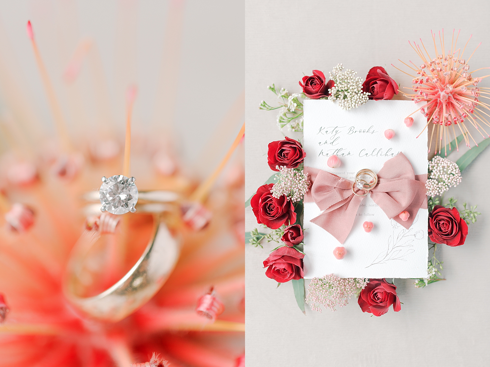 Hackney Warehouse Wedding Rings on Flower and Invitation Suite Photos