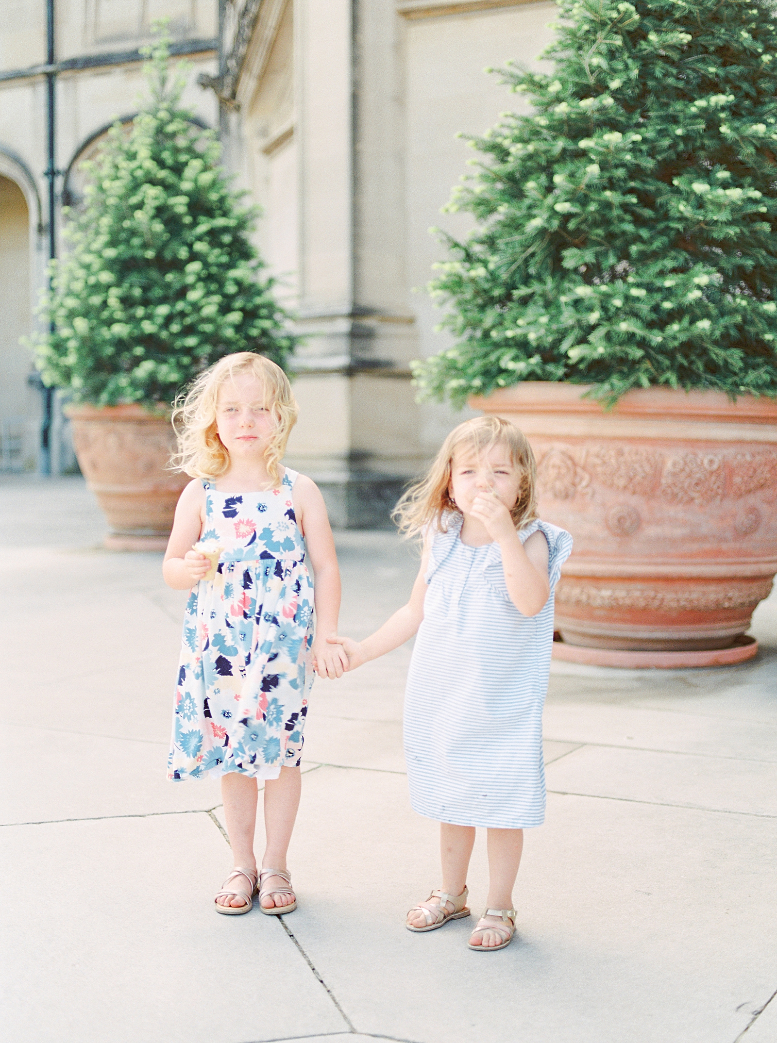 Biltmore House and Gardens Little girls eating ice cream in front of Biltmore Photo