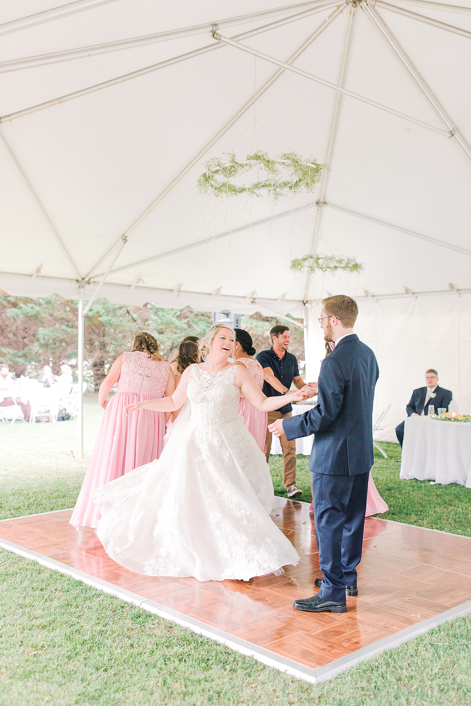Black Fox Farms Garden Wedding Reception Bride Spinning on Dance Floor Photo