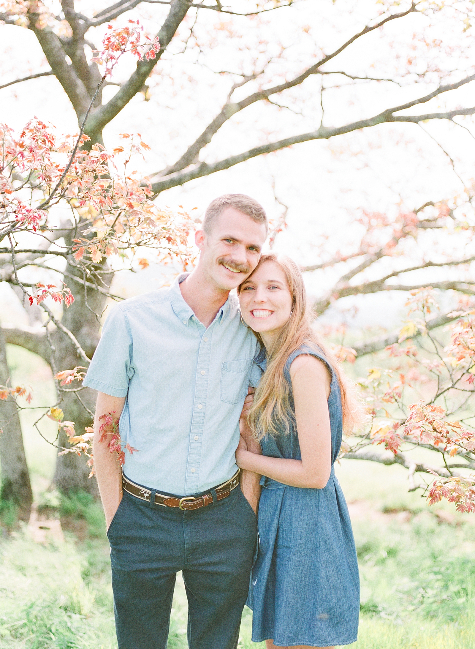 Craggy Gardens Engagement Film Photography of Couple Smiling at Camera Photo