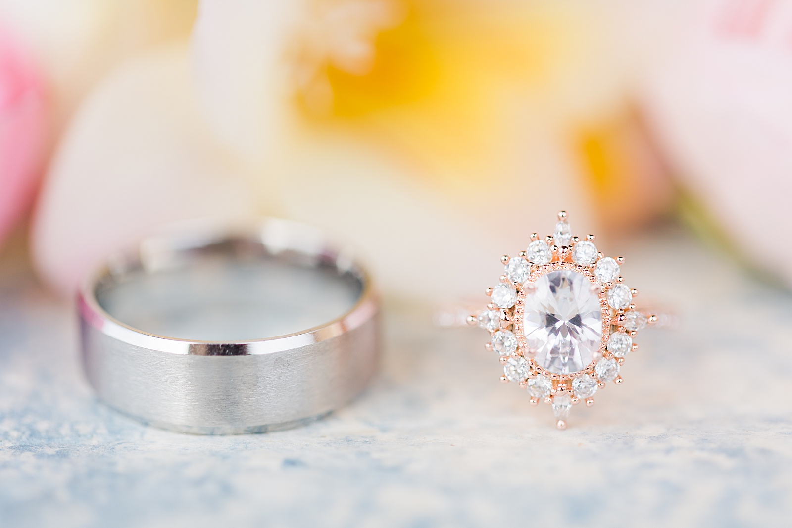 Hackney Warehouse Wedding Detail of wedding Rings Photo