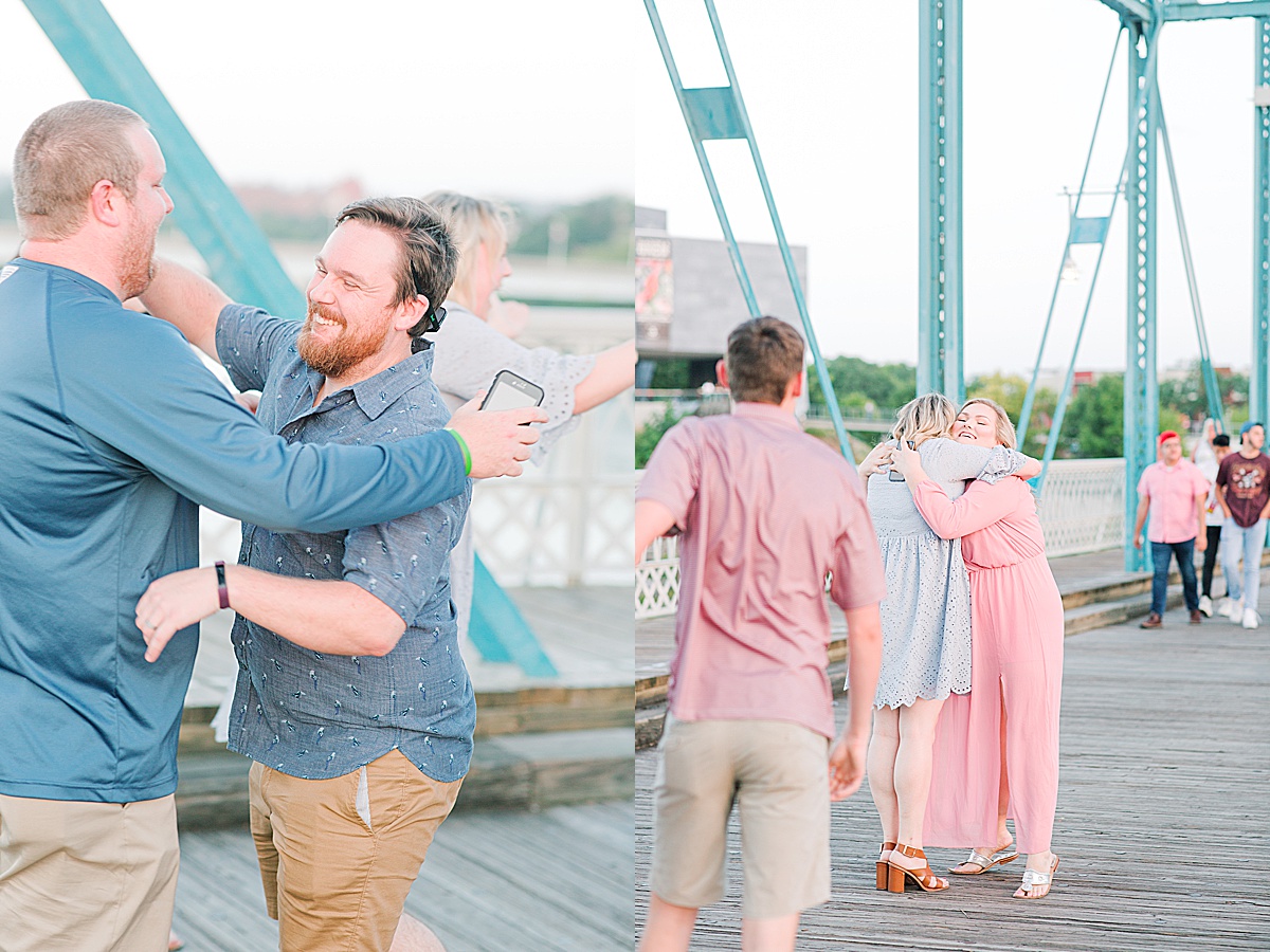 Chattanooga Proposal Couple hugging family Photos