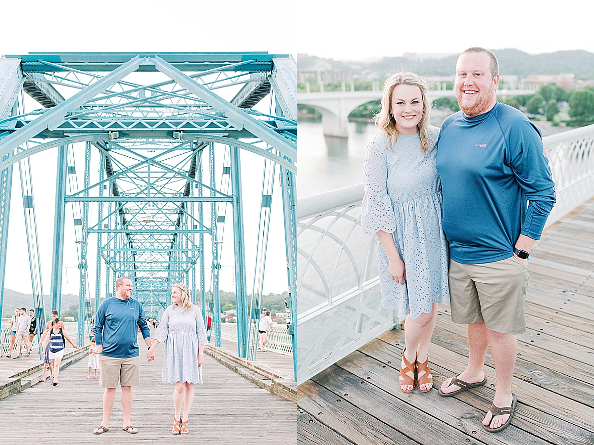 Chattanooga Proposal Couple Holding hands and smiling at camera Photos