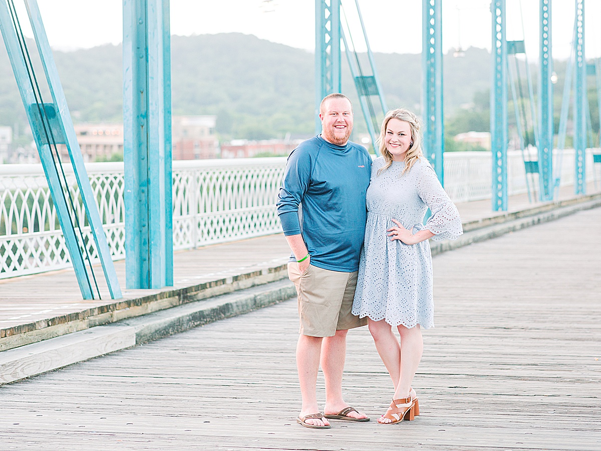 Chattanooga Proposal Couple Hugging Smiling at camera Photo