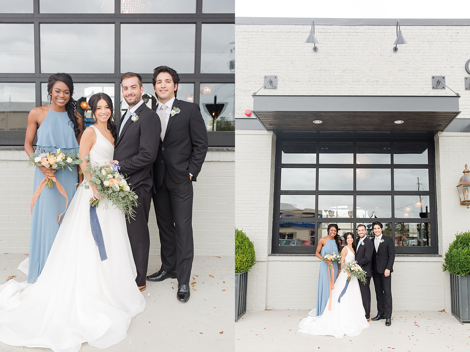 Glover Park Brewery Wedding Bridal Party in front of venue Photos
