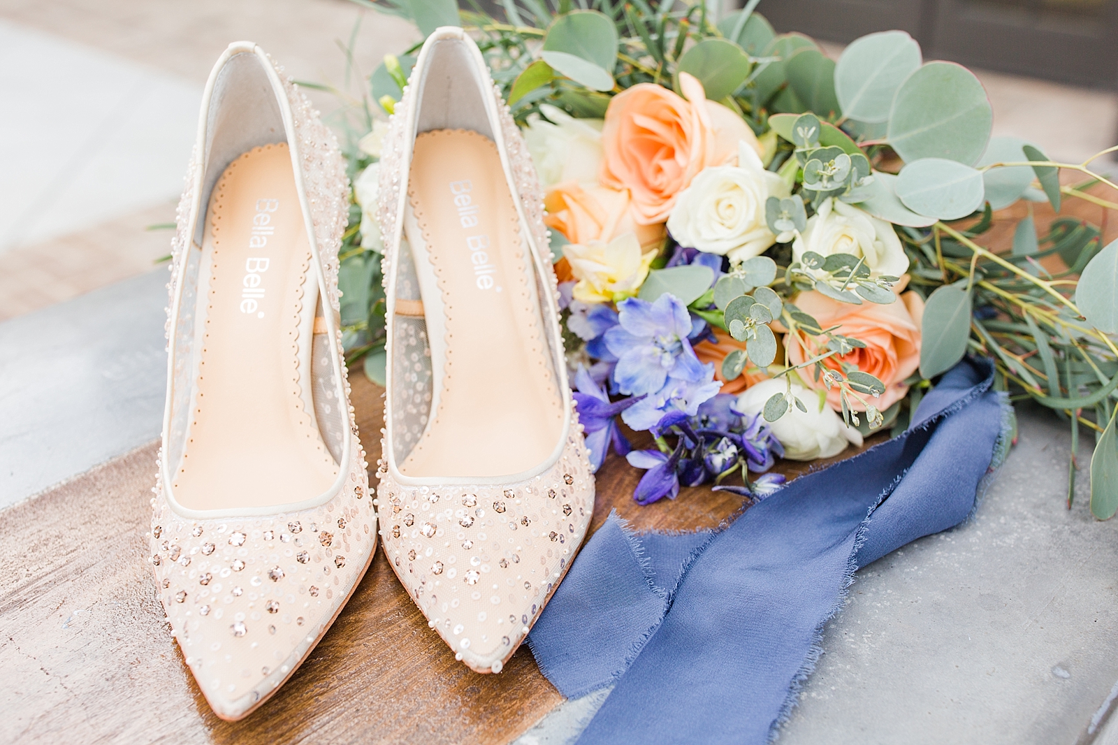 Glover Park Brewery Wedding Bridal Shoes and Bridal Bouquet Photo