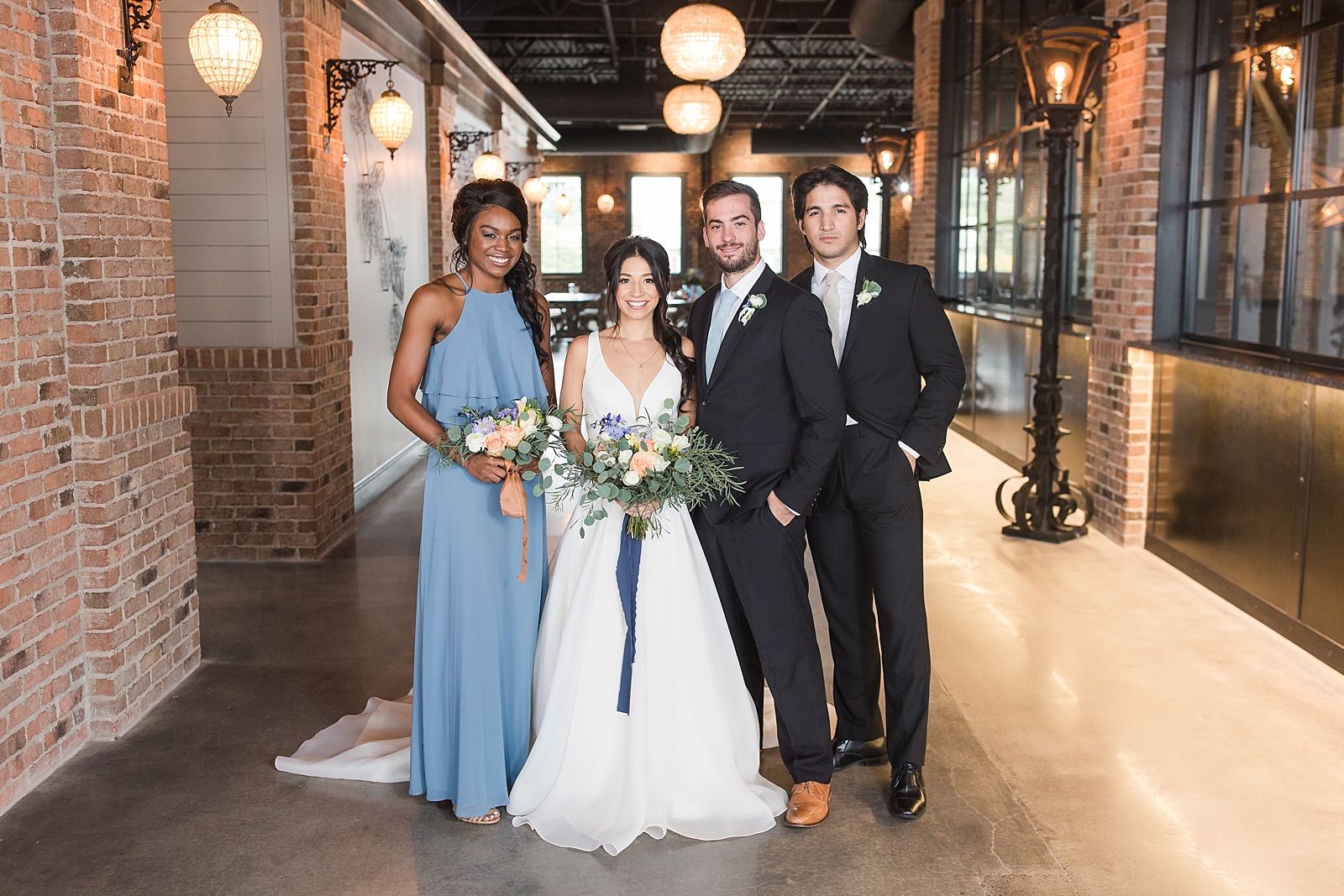 Glover Park Brewery Wedding Party in venue smiling at the camera Photo