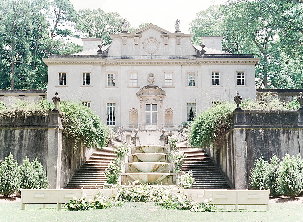 Swan House Wedding Venue Staircase and Fountain Photo