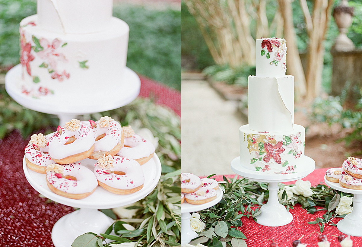 Swan House Wedding Reception Donuts and Cake Photos