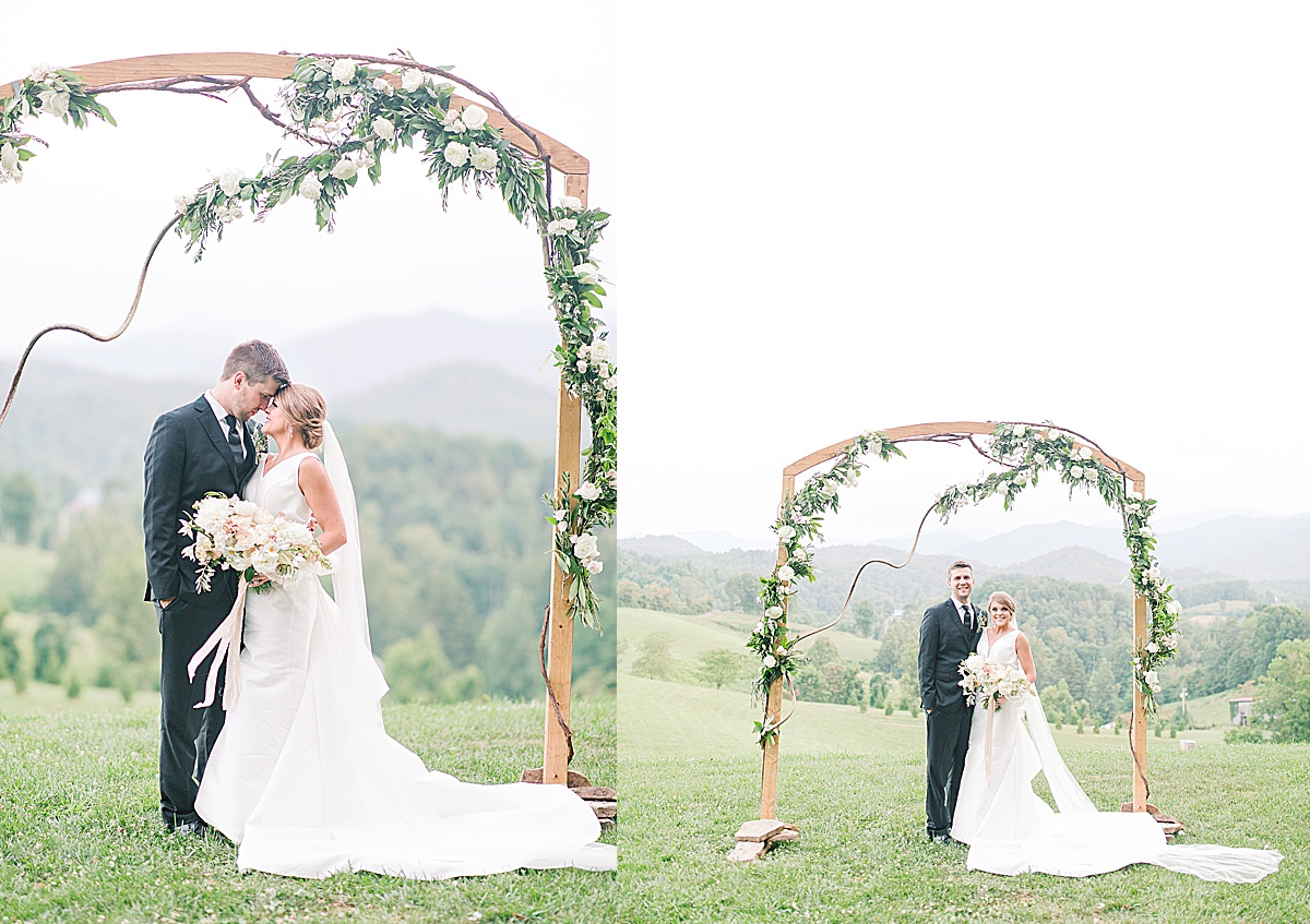 The Ridge Asheville Wedding Bride and Groom at Alter Photos