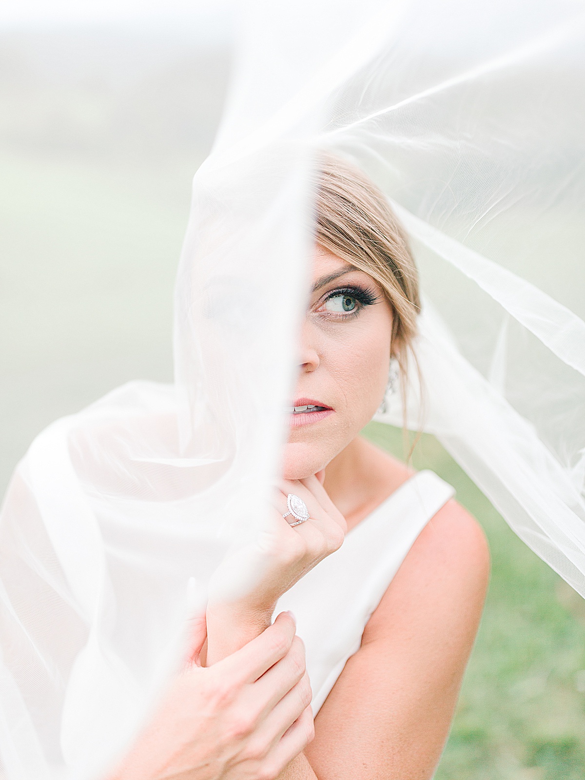 The Ridge Asheville Wedding Bride under veil Photo