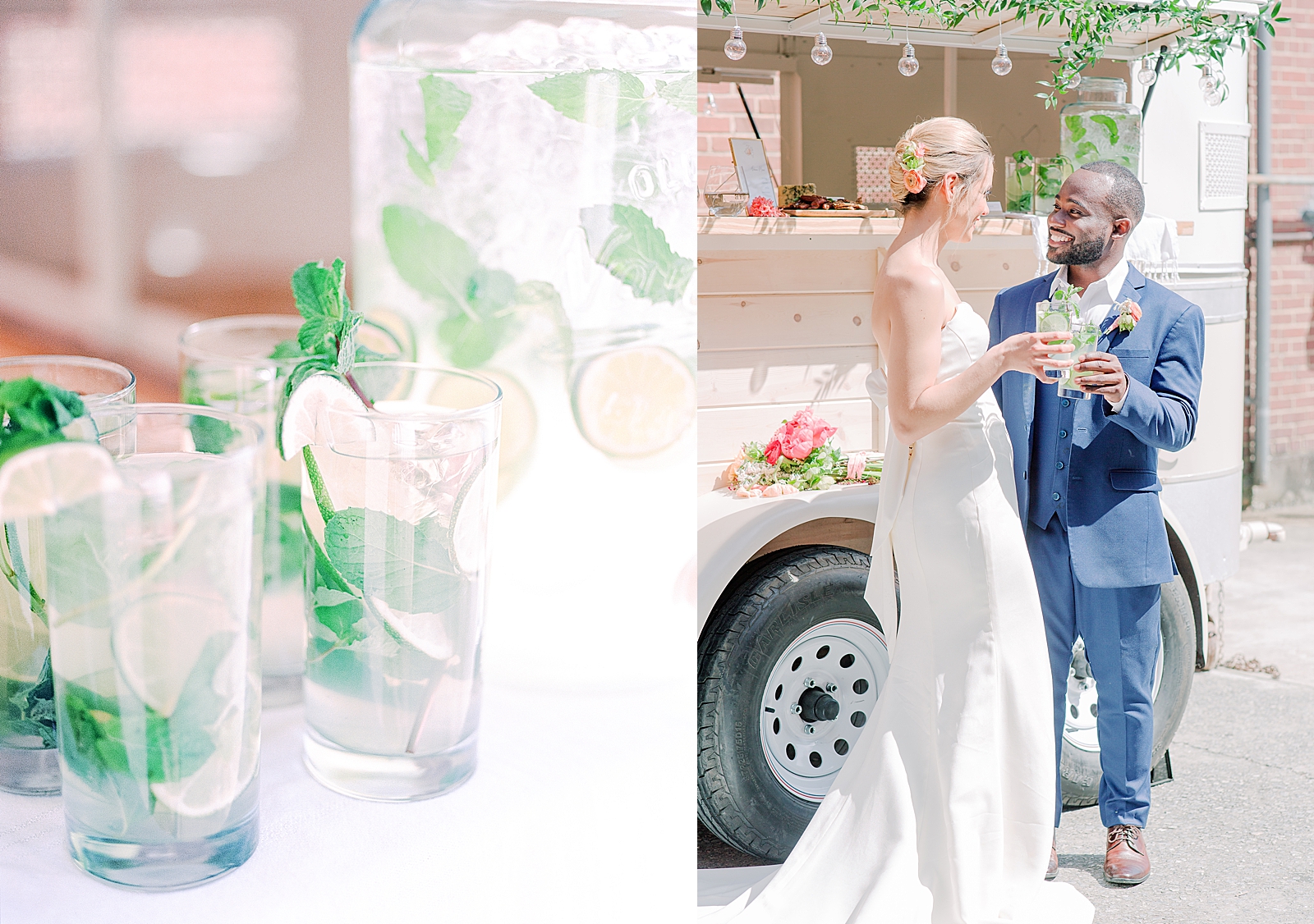 Staying Cool During Summer Weddings Refreshing Drinks and Couple Toasting Photos