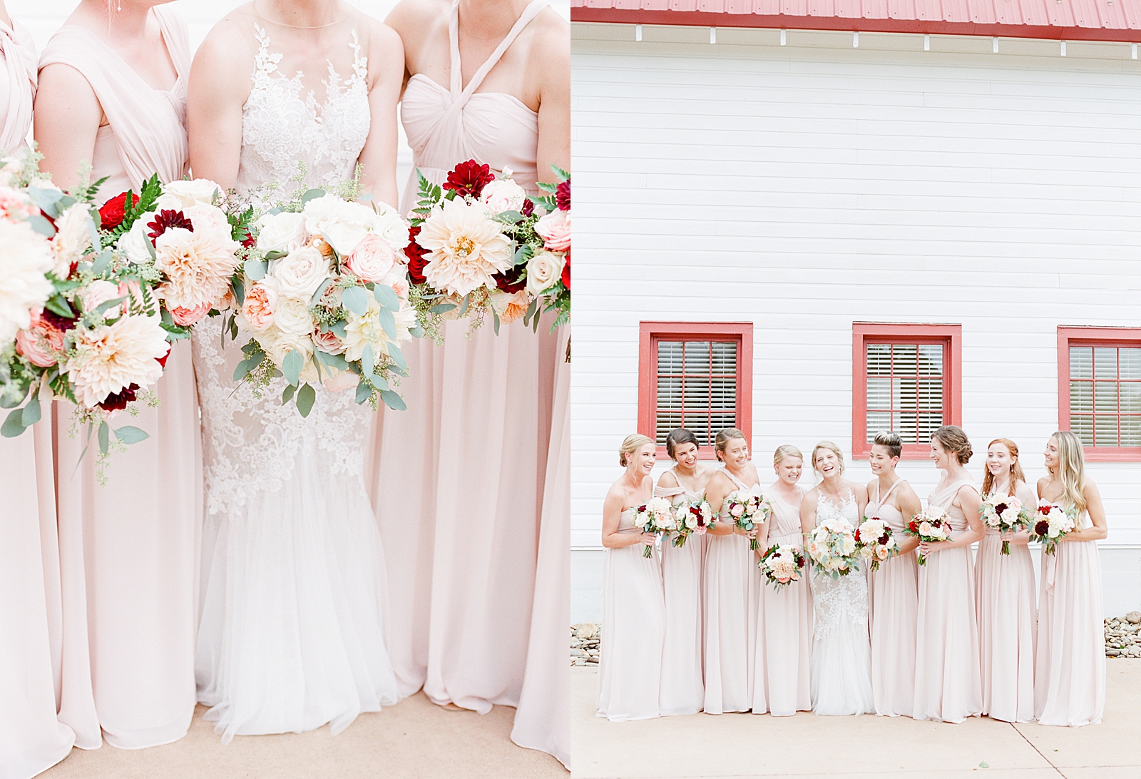 Winmock Wedding Bridal Party Bouquets and Bridal Party Laughing Photos