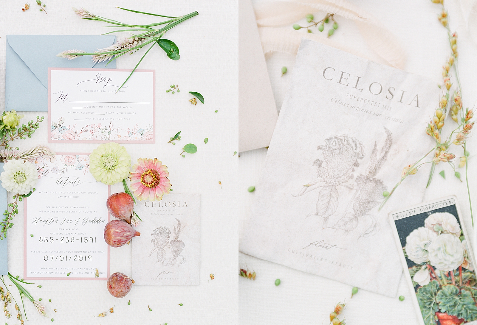 Birmingham Wedding Invitation Suite with Figs and Detail Photos