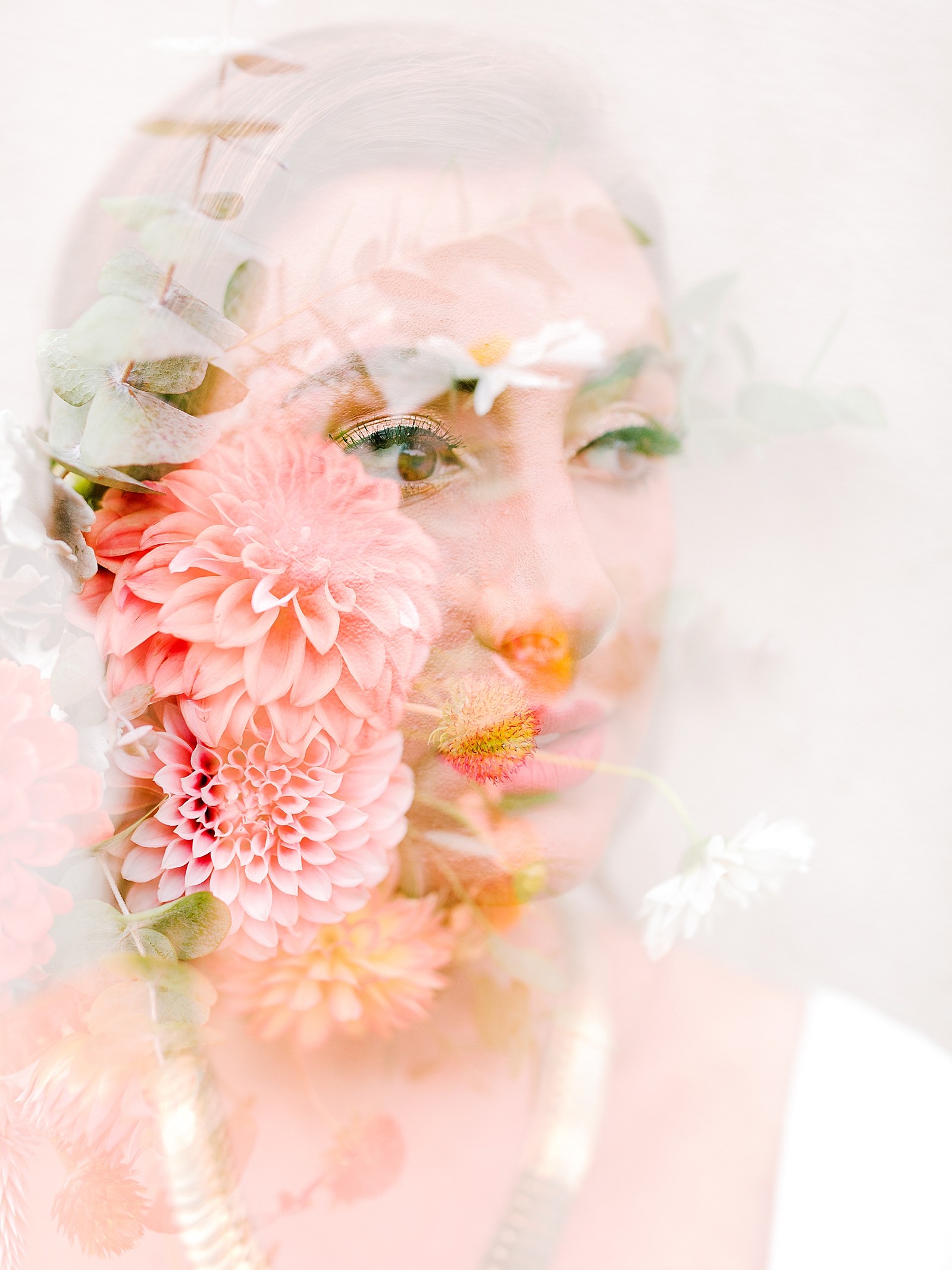Birmingham Wedding Fall Floral Bridal and Bouquet Double Exposure Photo
