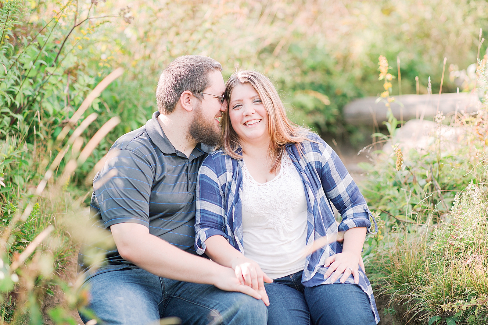 Blue Ridge Parkway Engagement Couple Laughing Photo