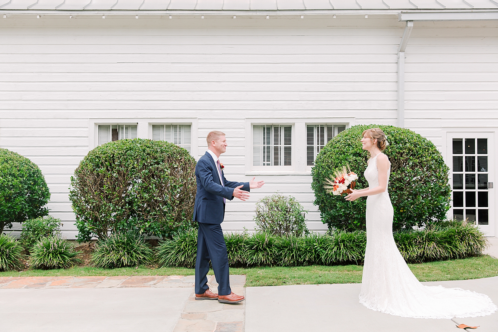 Dairy Barn Wedding Bride and Dad First Look Photo