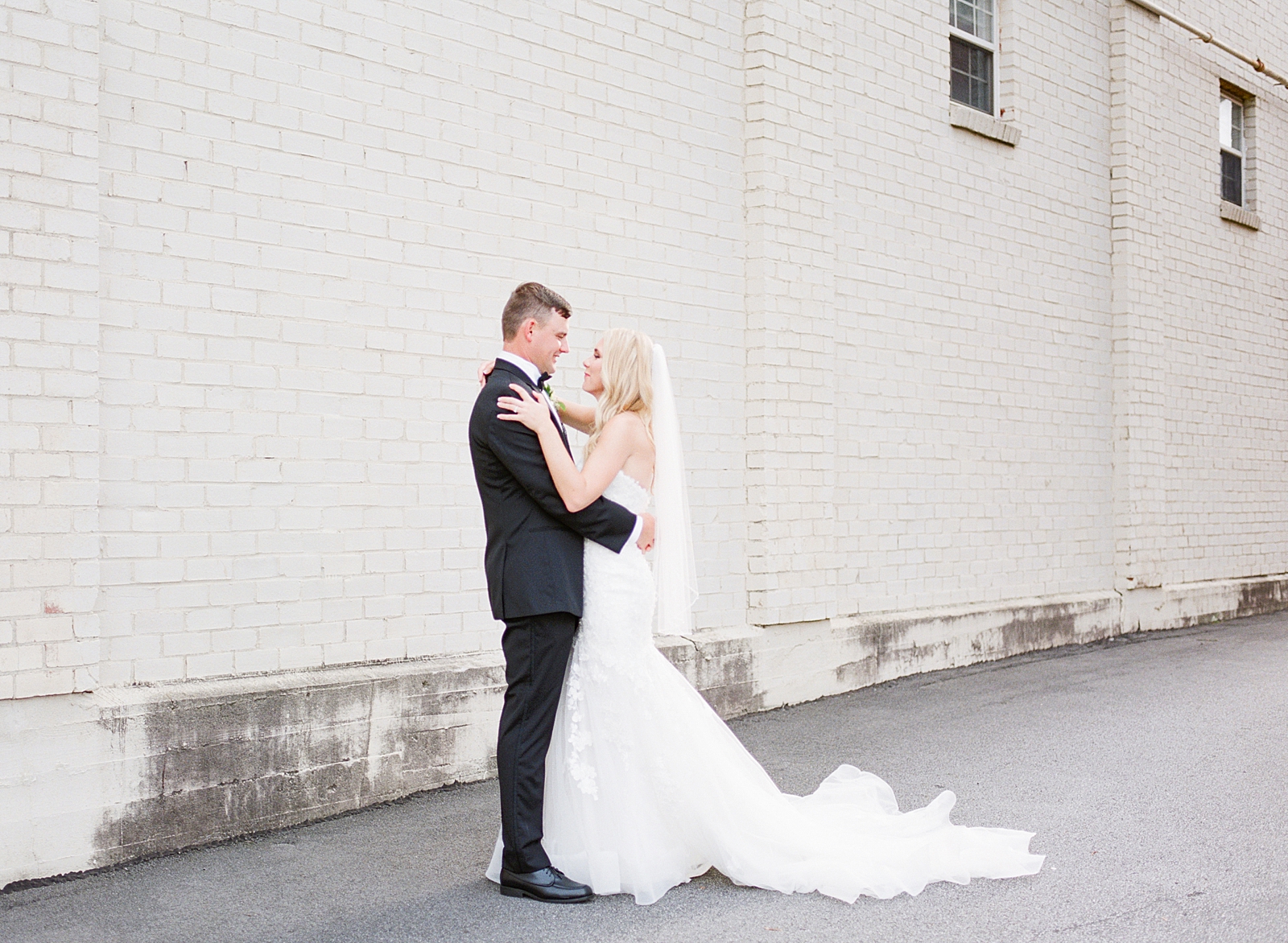 Glover Park Brewery Wedding Bride and Groom Hugging and Smiling Photo
