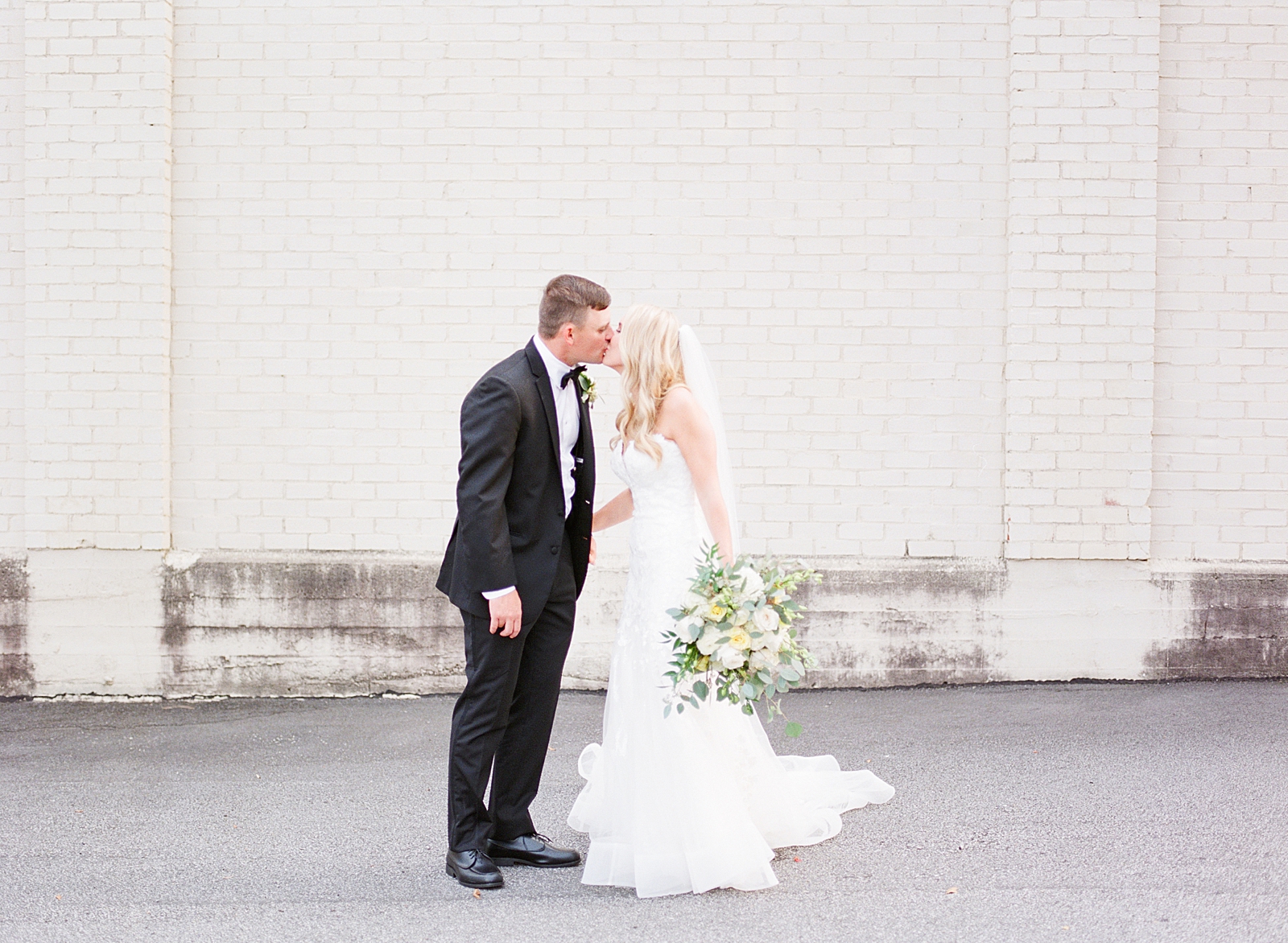 Glover Park Brewery Wedding Bride and Groom Kissing Photo