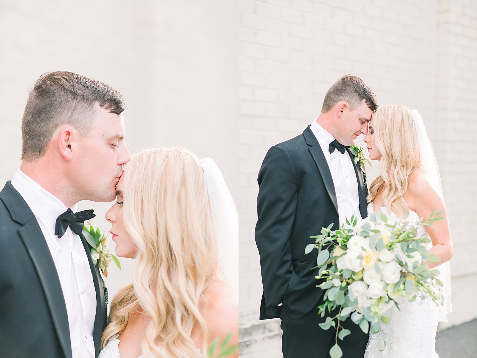 Glover Park Brewery Wedding Groom Kissing Bride on Head and Snuggling Photos
