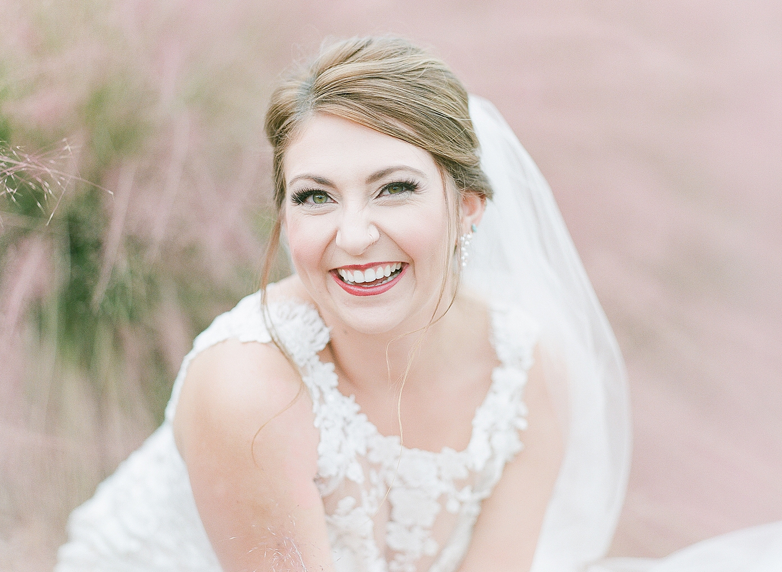 Asheville Bridal Editorial Bride Smiling at Camera Photo