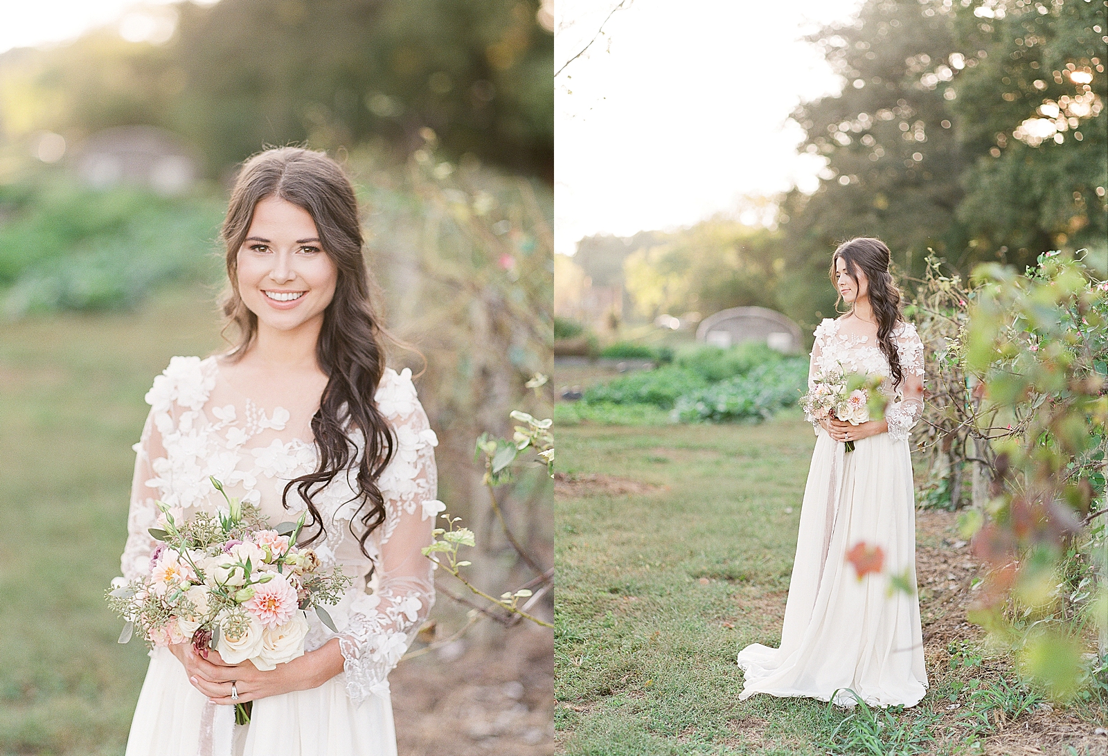 Asheville Wedding Photographer Bridal Editorial Bride Smiling at camera and looking off Photos