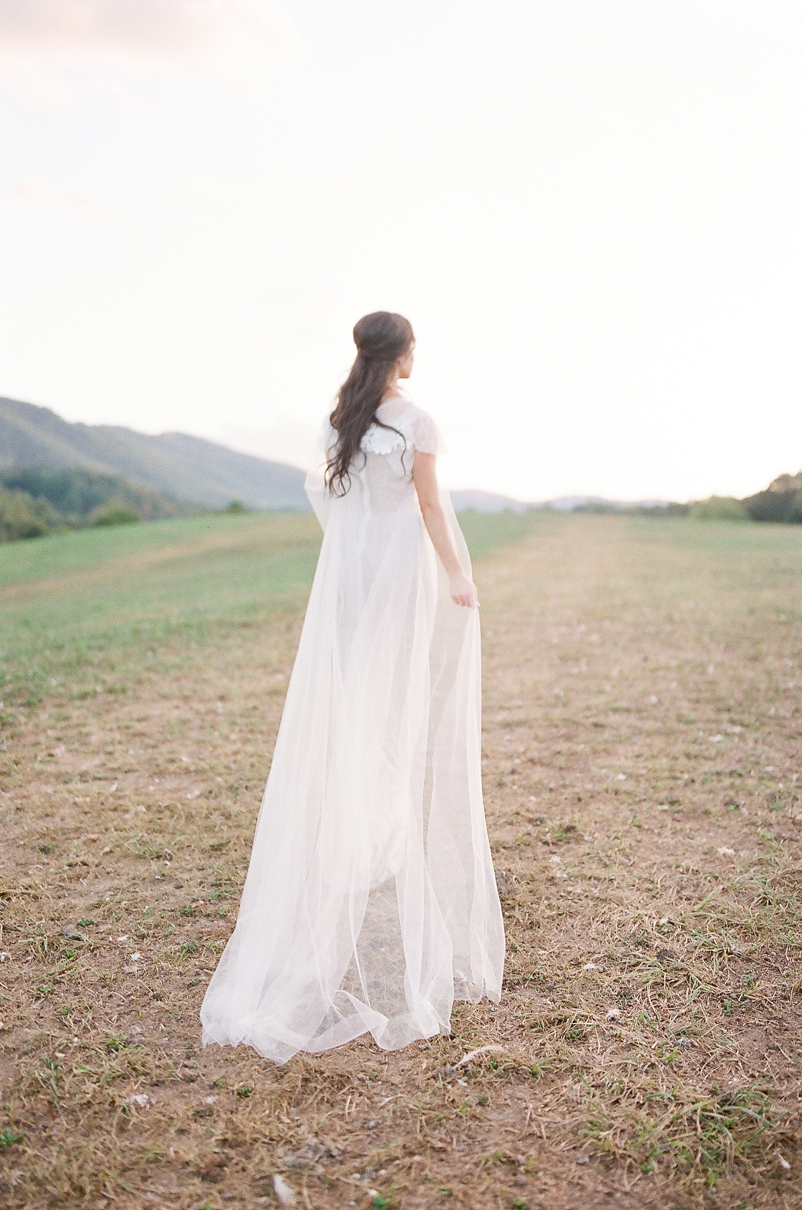 Asheville Wedding Photographer Bridal Editorial Bride Looking off walking away from camera Photo
