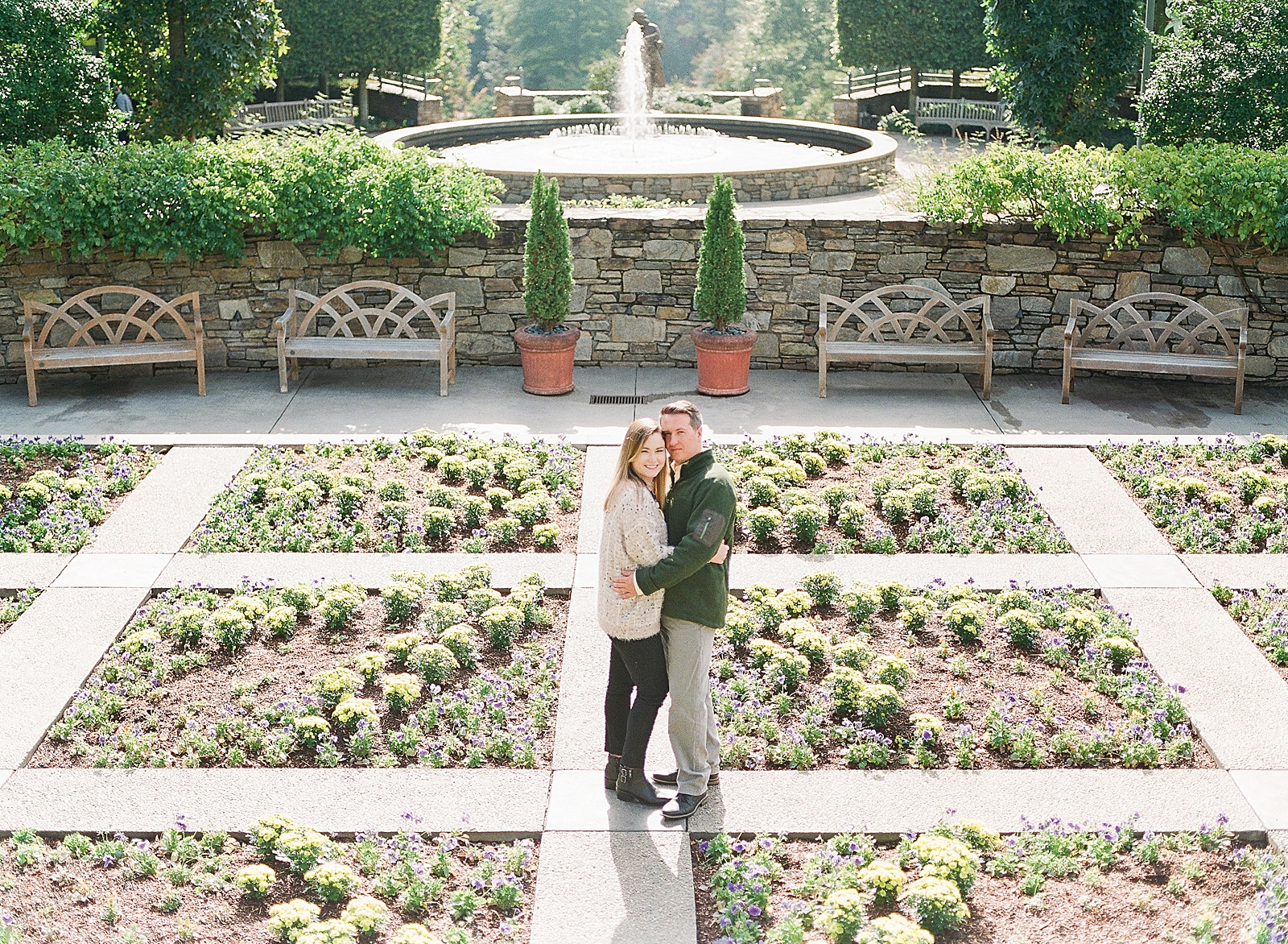 North Carolina Arboretum Couple Smiling at Camera in Garden Photo