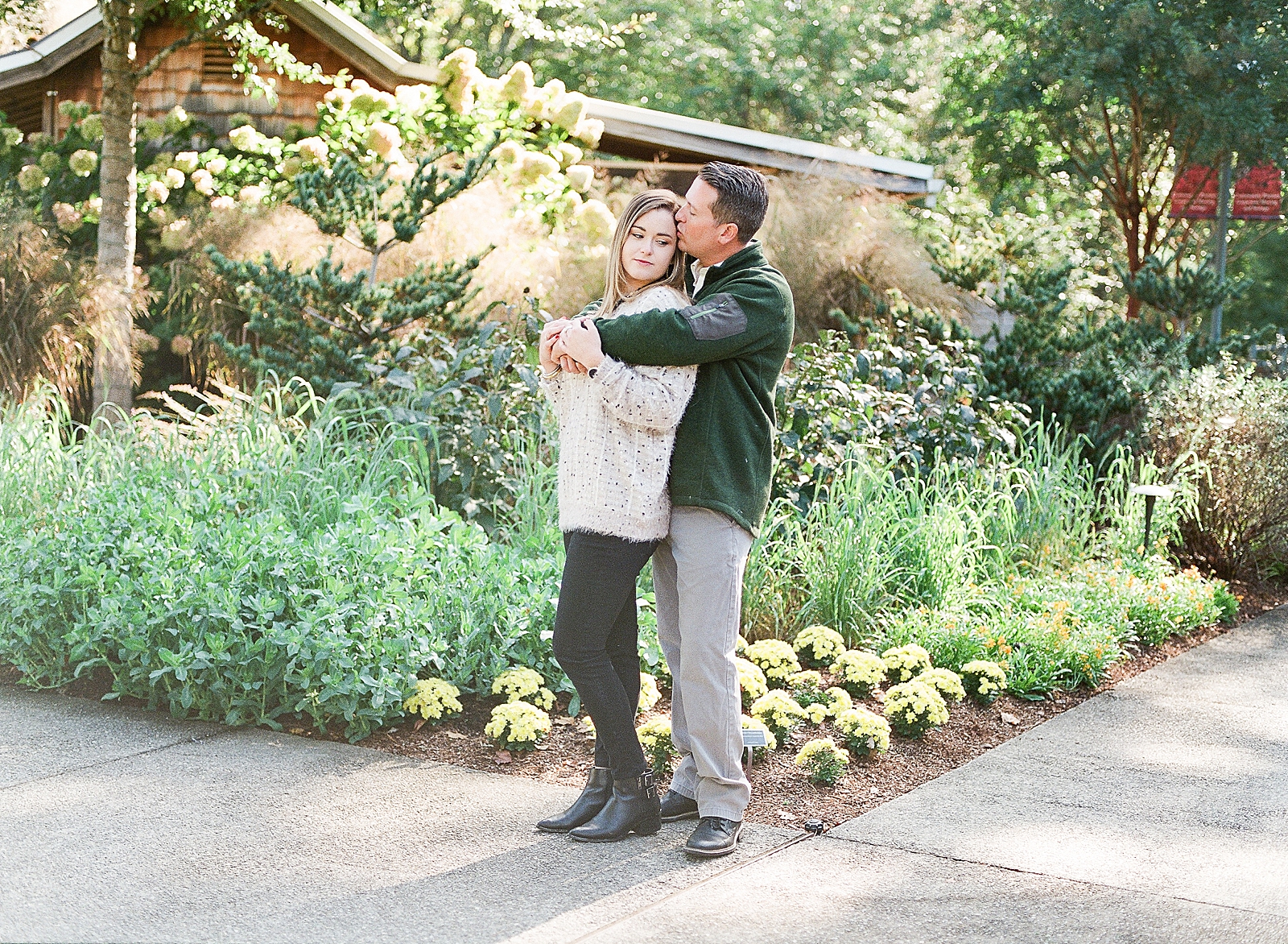 North Carolina Arboretum Couple Hugging Photo