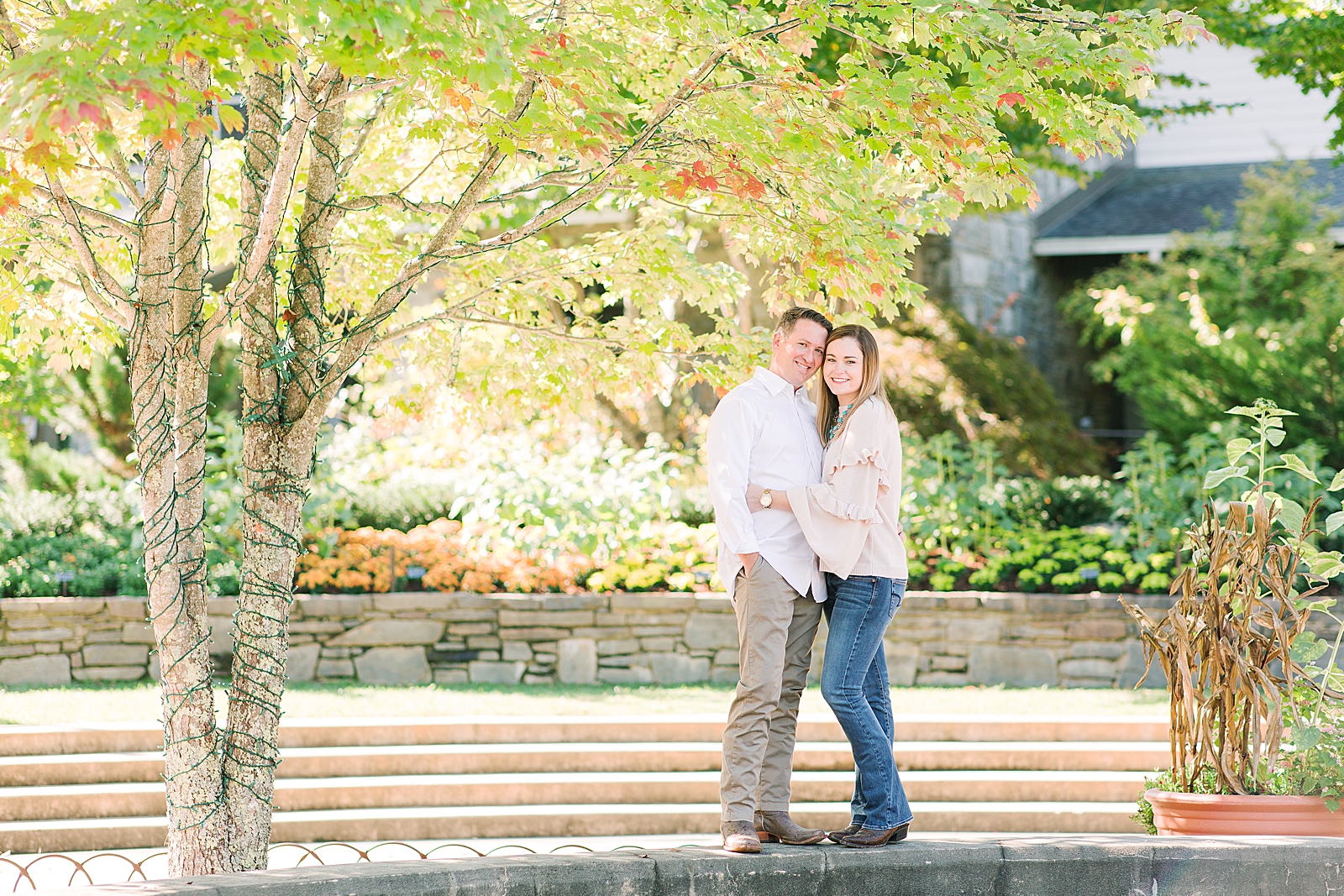 North Carolina Arboretum Couple Smiling at Camera Under Tree Photo