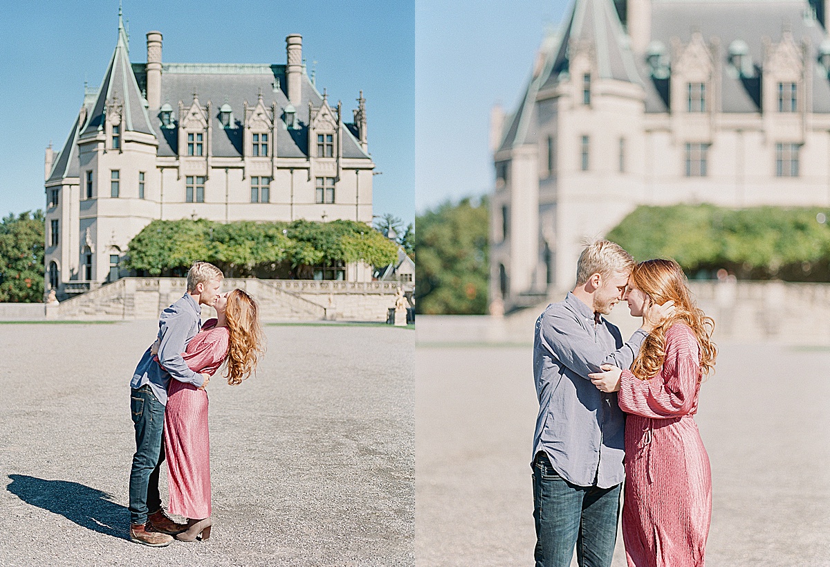 Biltmore in Asheville Couple Kissing and Snuggling Photos