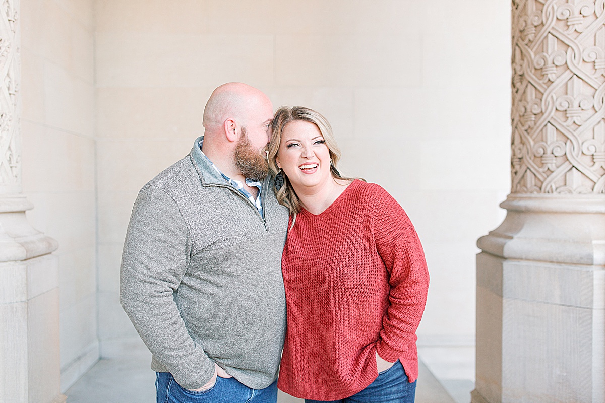 Biltmore Estate Engagement Session Couple Hugging and Laughing together Photo