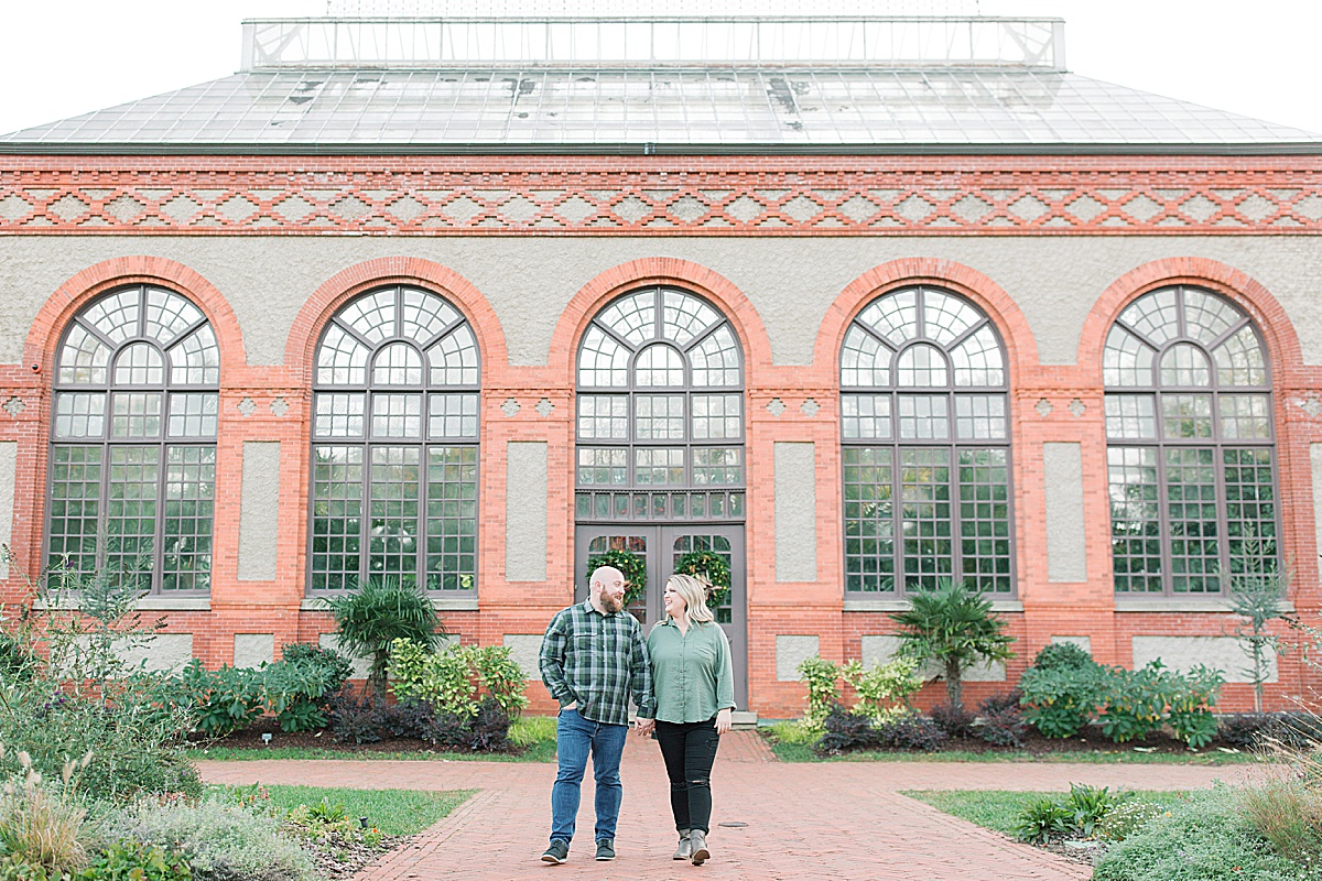 Biltmore Estate Engagement Session Couple in Front of Conservatory Photo