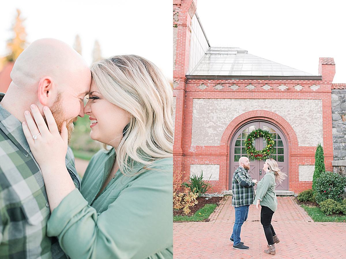 Biltmore Estate Engagement Session Couple Nose to Nose and Spinning Photos