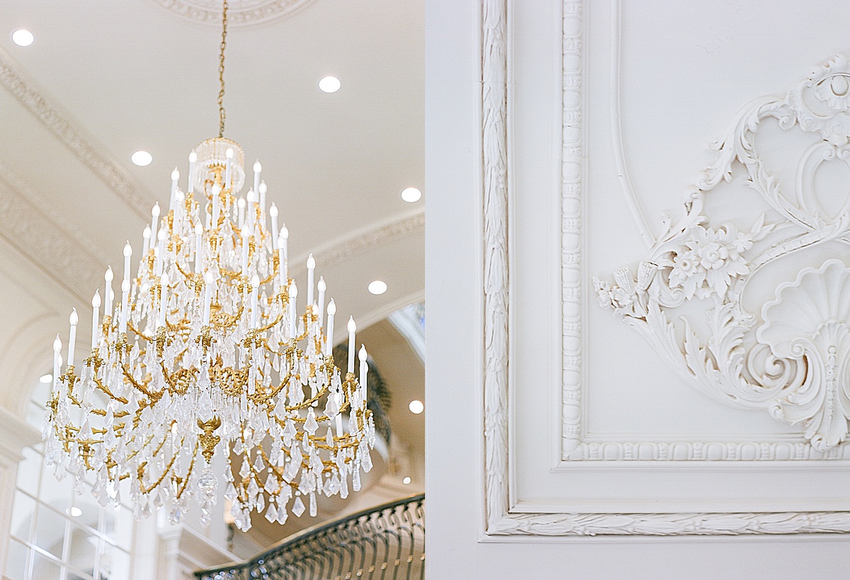 Dallas TX Wedding Venues The Olana Chandelier and Detail of Wall Photos 