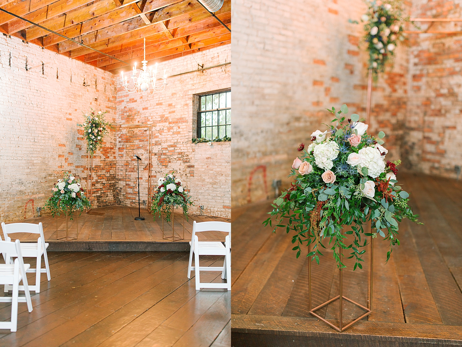 The Hackney Warehouse Ceremony Alter and Flowers Photos
