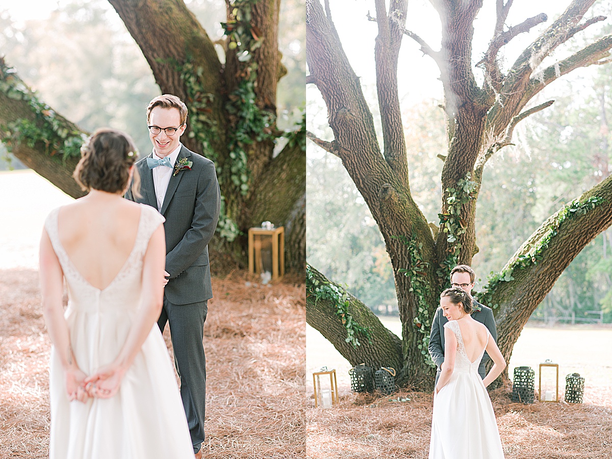 Brides First Look With Groom in Bluffton SC Photos 