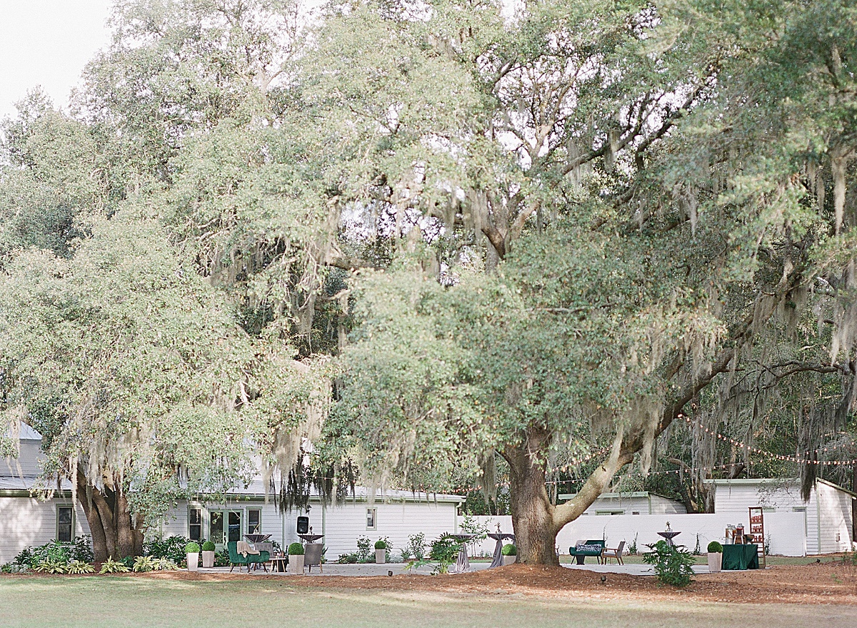 Hewitt Oaks Venue Back Patio For Wedding Reception Under Trees 
