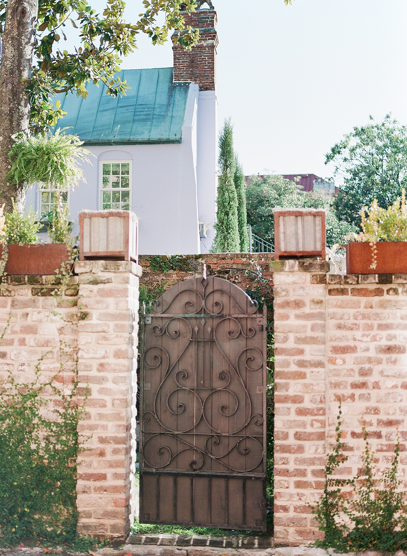 Downtown Charleston Brick Wall with Gate Photo