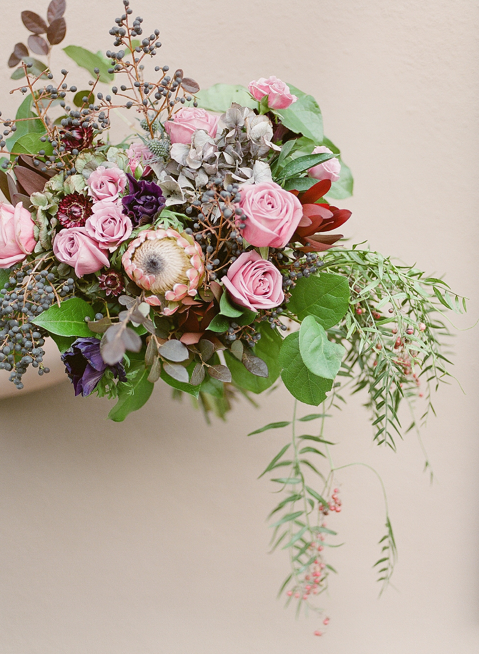 Detail Image of Bridal Bouquet with Purples Photo 