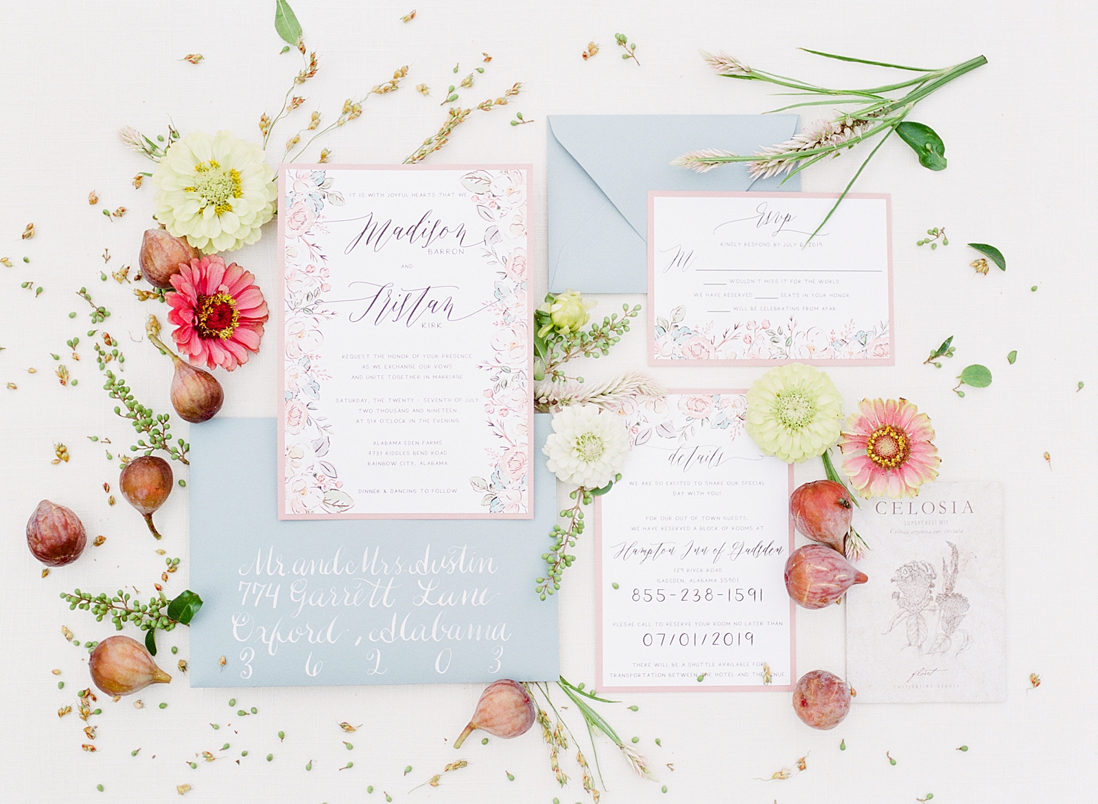 Birmingham Wedding Invitation Suite With Flowers and Figs Photo
