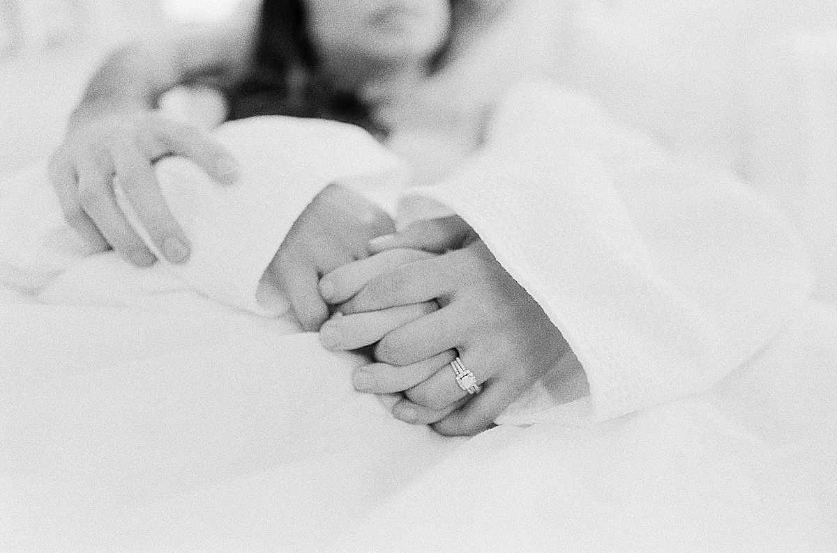 Black And White Photo Of Couple Holding Hands Photo 