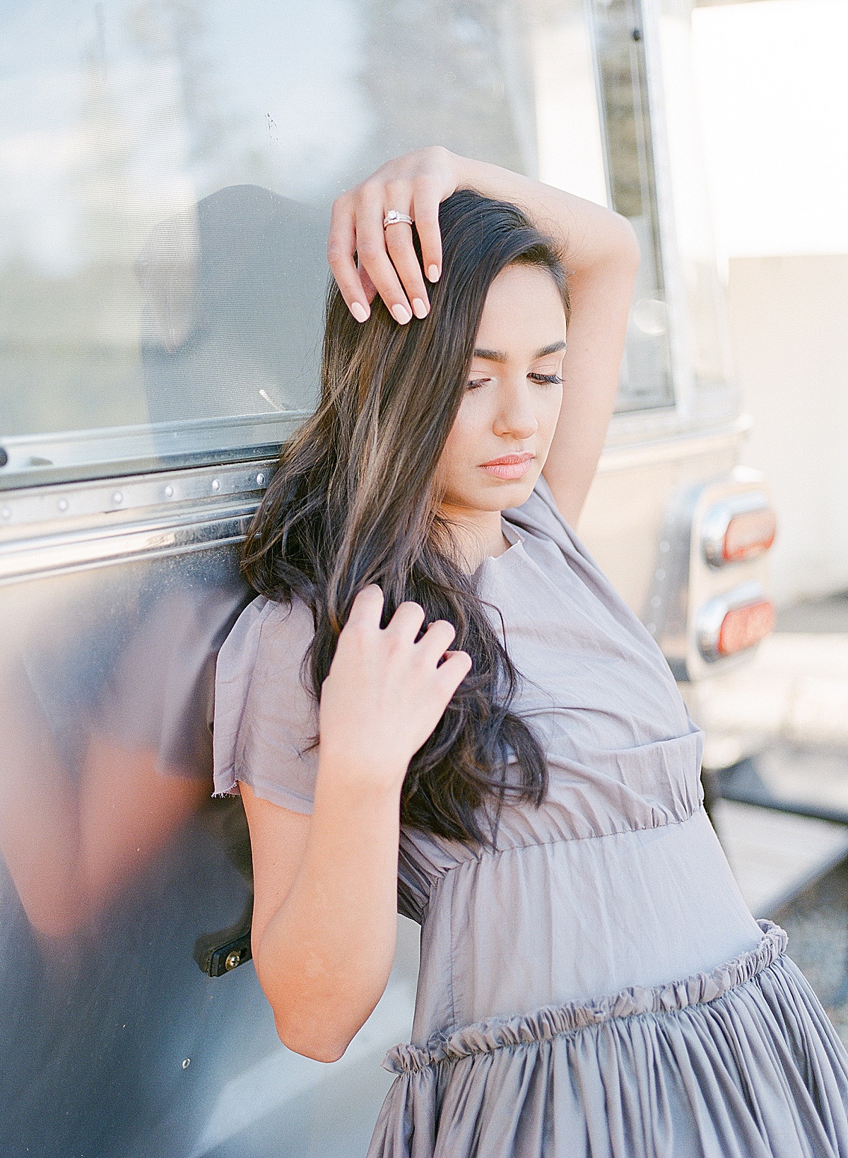 Autocamp Yosemite Avonlea Leaning Against Airstream Photo