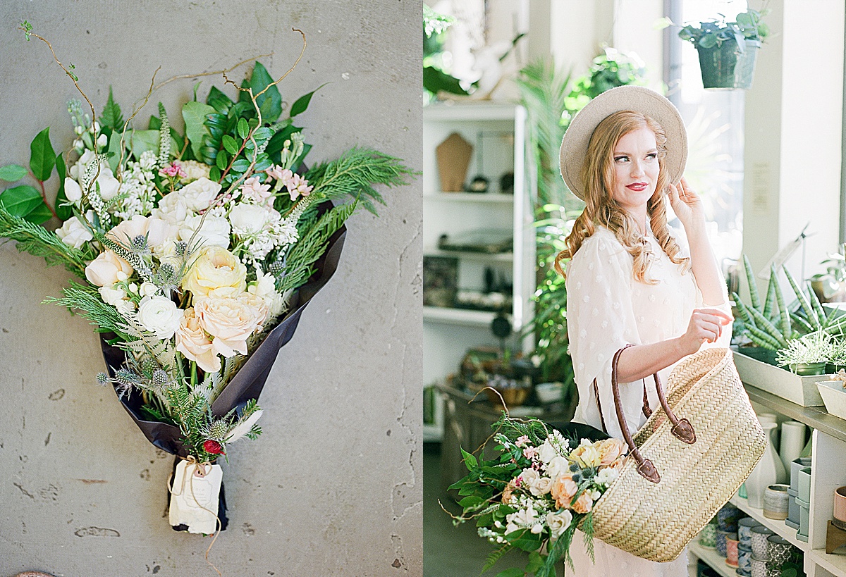 Flora Asheville Florist Bouquet and Model in Flora Shop Photos 