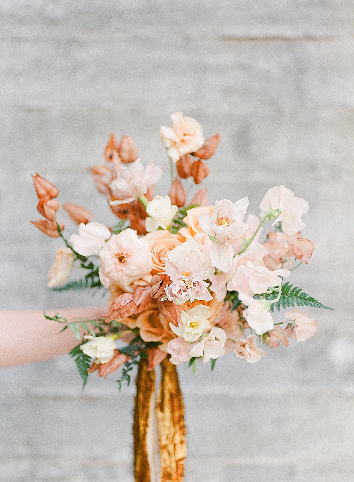 Wild Bud Co Gold and Pink Bouquet For Yosemite Wedding Photo