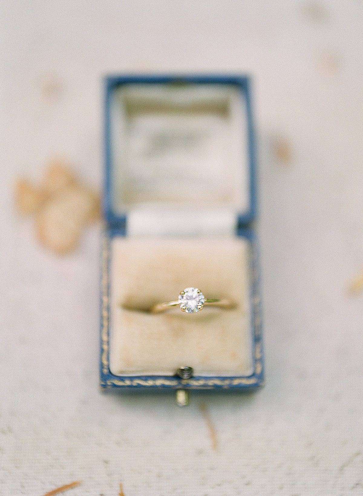 Nashville Wedding Photographer captures ring in vintage box photo