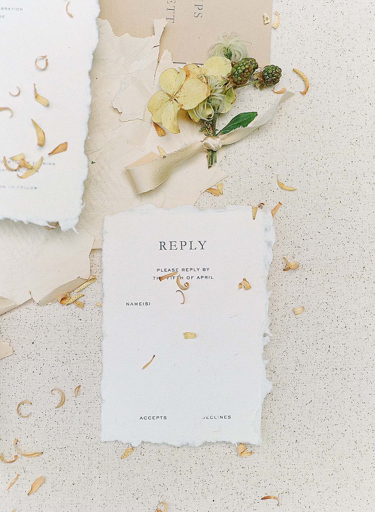 Invitation Suite RSVP and boutonniere