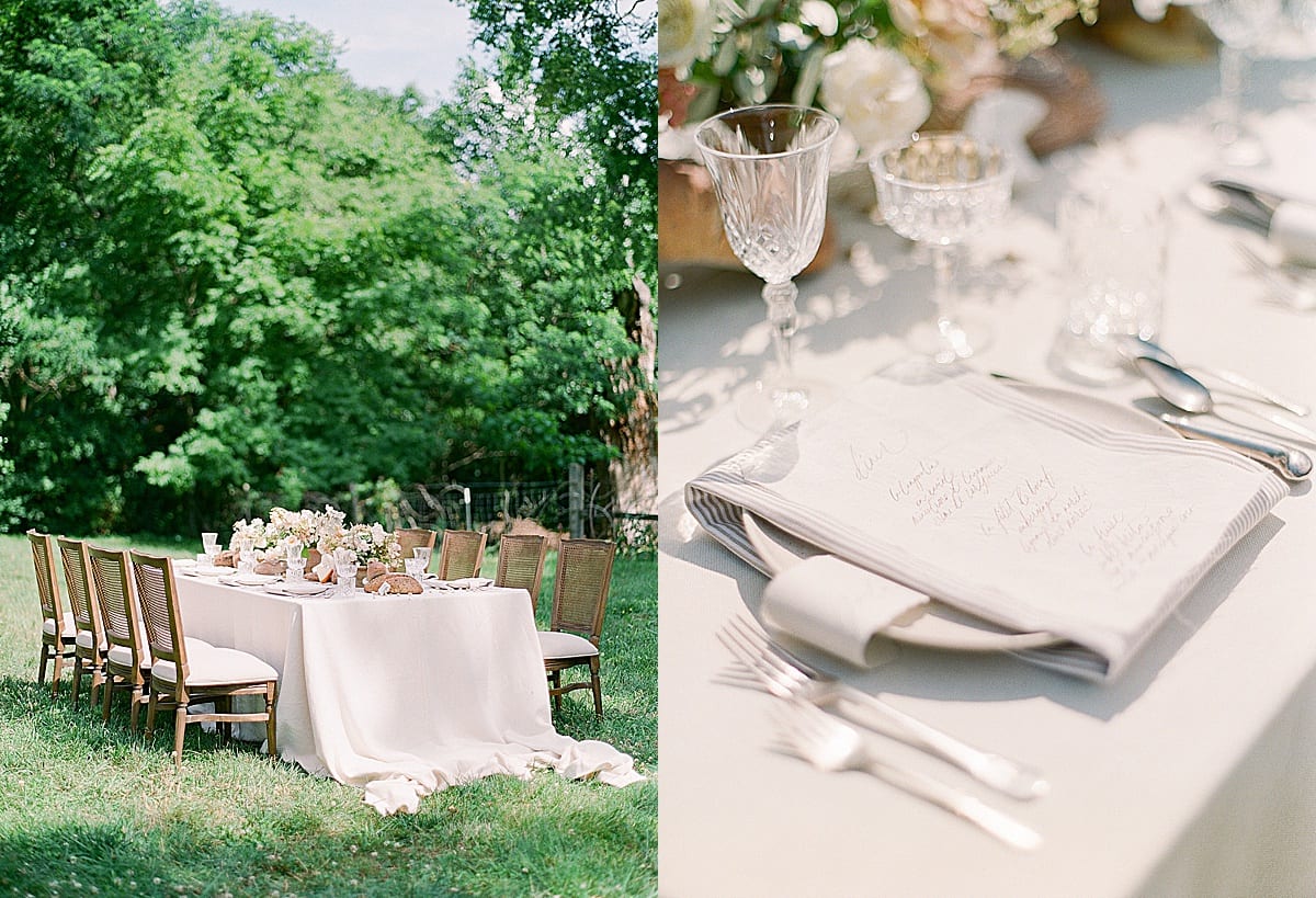 Wedding Reception Table and Menu photos